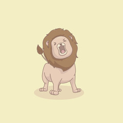 A Vector illustration of Roar Lion. Suitable for product with zoo concept, cute concept, kids product, sticker, greeting card, baby shower concept, birth card, etc