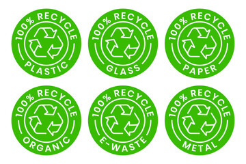 Set of symbols and signs for design of recycle label products	