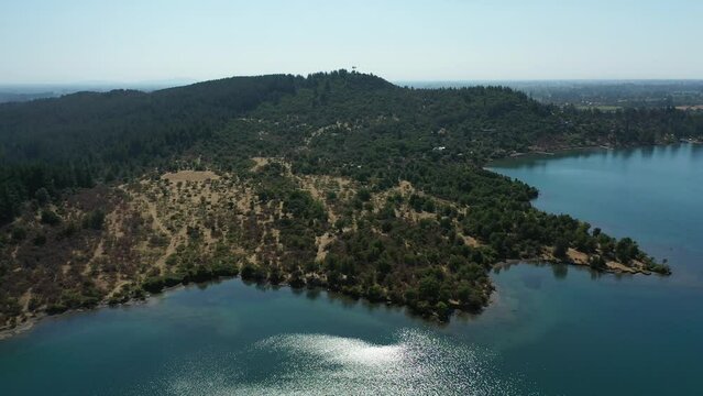 Coastline of Colbun lake in region Maule Chile