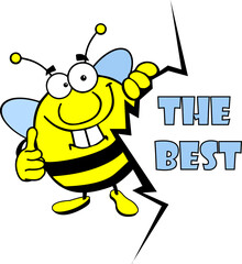 a funny bee with honeycomb