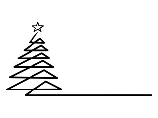 Christmas Tree Line Art
