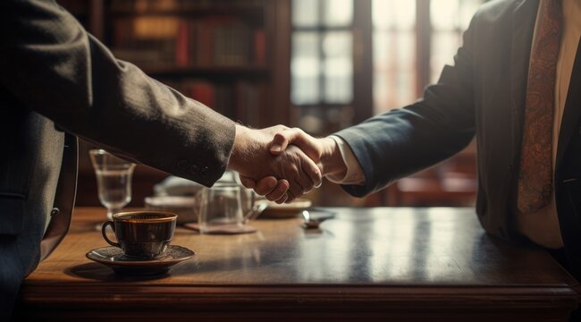 Homme d'affaires serrant la main d'un client