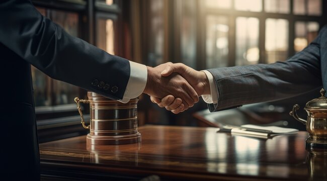 Homme d'affaires serrant la main d'un client