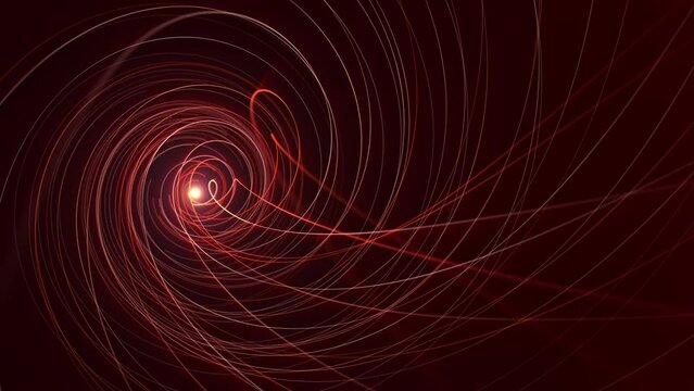 Looped abstract animation of hot swirl made of glowing energetic lines , looped video , 4k , 60 fps