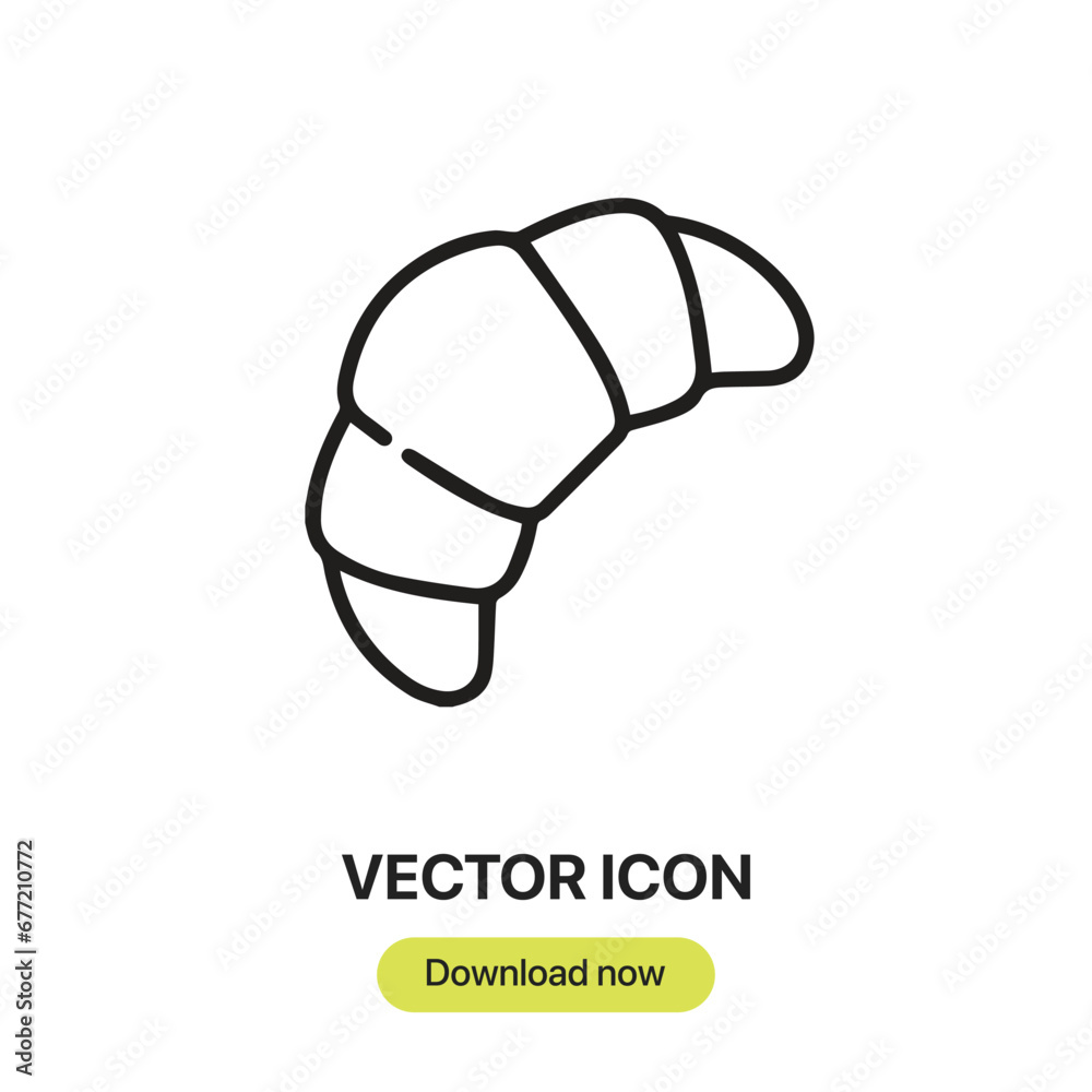 Fototapete croissant icon vector. linear-style sign for mobile concept and web design. croissant symbol illustr