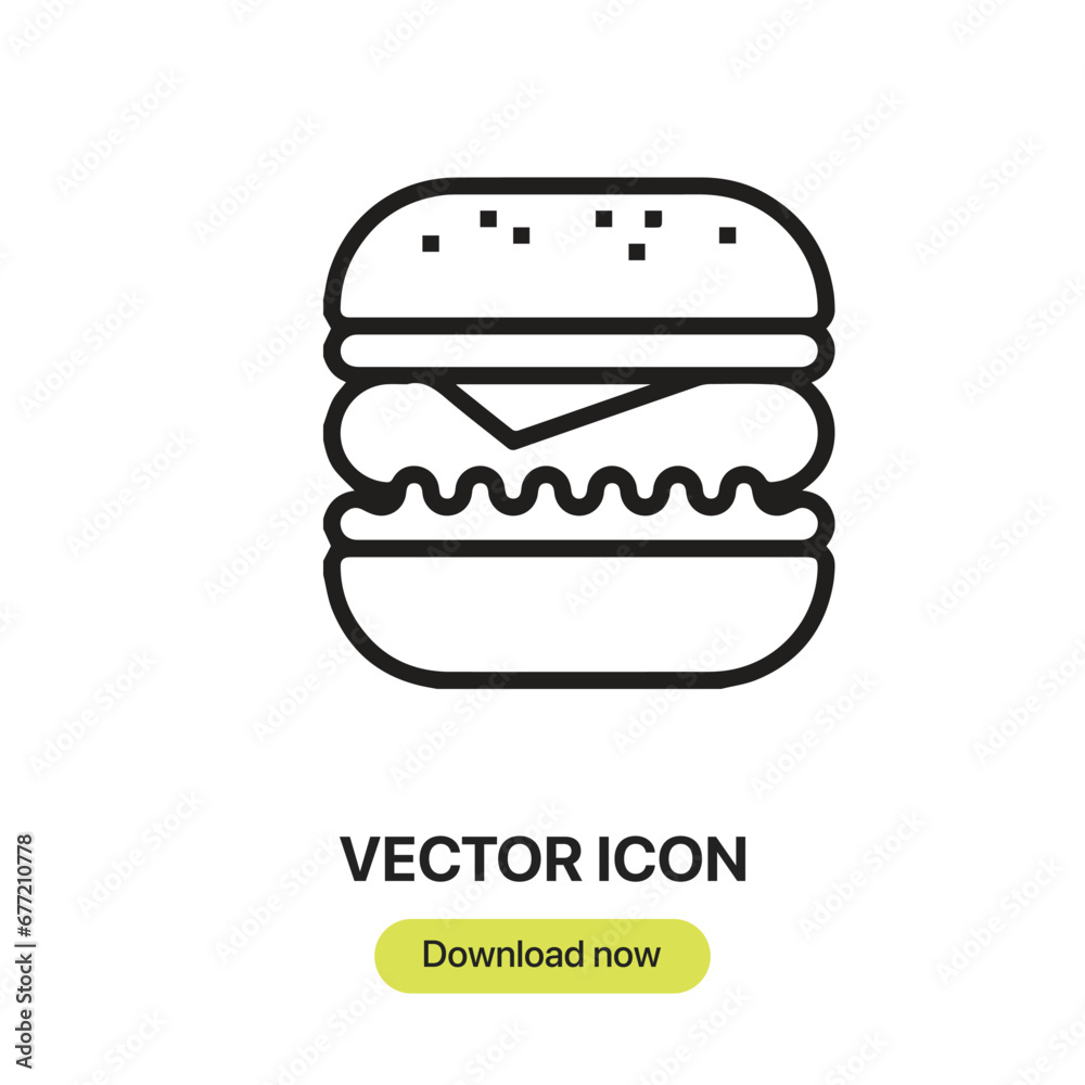 Fototapete Hamburger icon vector. Linear-style sign for mobile concept and web design. Hamburger symbol illustration. Pixel vector graphics - Vector.