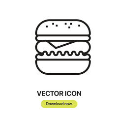 Hamburger icon vector. Linear-style sign for mobile concept and web design. Hamburger symbol illustration. Pixel vector graphics - Vector.