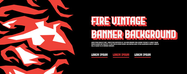 Fire vintage banner background. Editable file