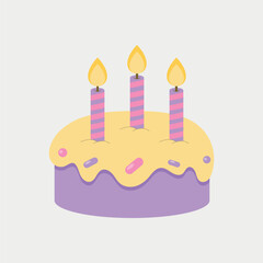 Birthday cake with candles.