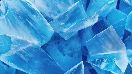 Photo of blue pieces of ice (background) - obrazy, fototapety, plakaty