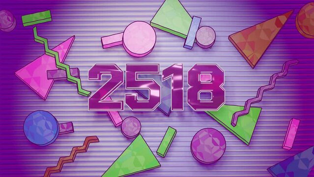 3k Counter in the style of the 80's or 90's also known as Memphis Design. Celebration video introduction for the reaching 3000 subscribers, followers or likes.