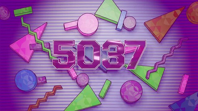 6k Counter in the style of the 80's or 90's also known as Memphis Design. Celebration video introduction for the reaching 6000 subscribers, followers or likes.