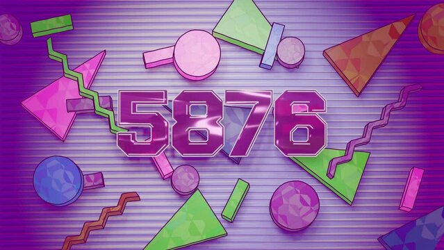 7k Counter in the style of the 80's or 90's also known as Memphis Design. Celebration video introduction for the reaching 7000 subscribers, followers or likes.