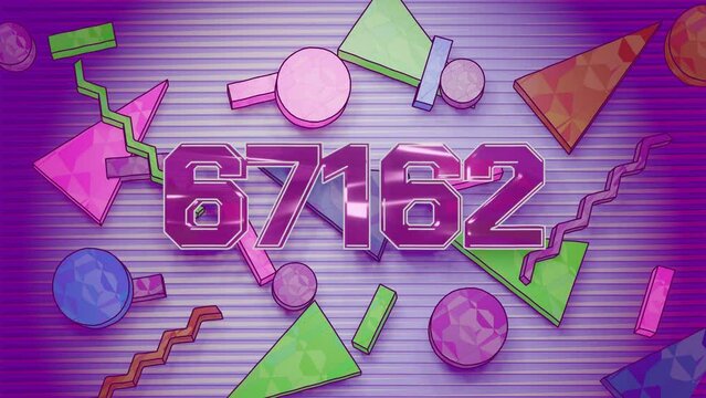 80k Counter in the style of the 80's or 90's also known as Memphis Design. Celebration video introduction for the reaching 80000 subscribers, followers or likes.
