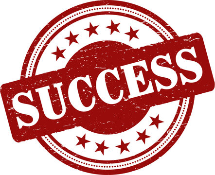 Success round red grunge stamp