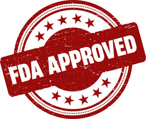 FDA Approved round red grunge stamp