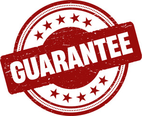 Guarantee round red grunge stamp