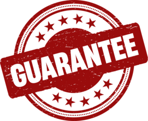 Guarantee round red grunge stamp