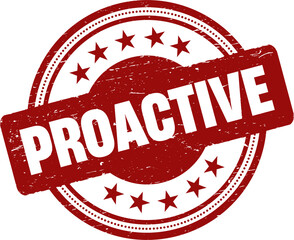 Proactive round red grunge stamp