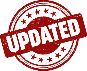 Updated round red grunge stamp