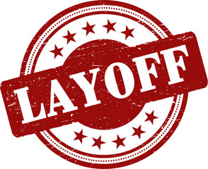 Layoff round red grunge stamp