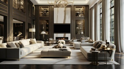 a living room filled with furniture
