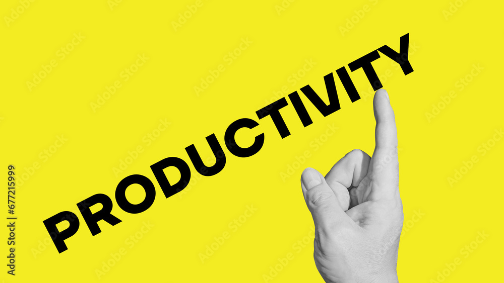 Poster Improve Productivity is shown using the text. Increase productivity concept