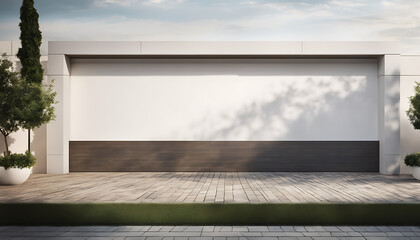 blank white, Outdoor Wall Mockup for Advertising on Buildings