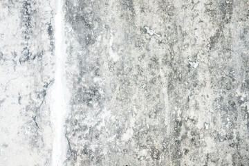 The white cement wall with rain stains and moss detail as texture background.
