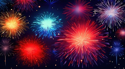 Fireworks graphic design 4th of July New Year's Eve celebration background 