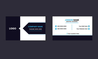 Modern double-sided creative and clean business card template. Business card for business and personal use. horizontal simple clean design. Print ready.
