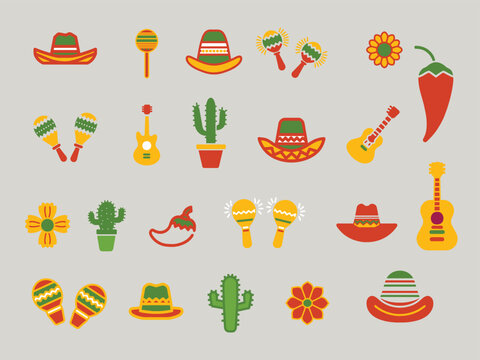 Viva Mexico, Dia de la Independencia or Independence Day design elements collection