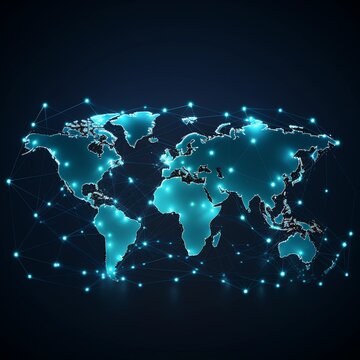 world map connected network, internet connection