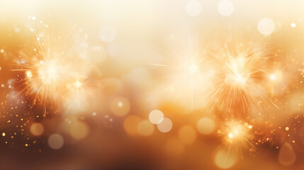 Abstract background new year, Gold fireworks and celebrating holiday, copy space, generative ai	