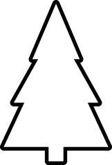 Christmas tree, spruce, pine icon. Isolated vector contour symbol illustration.