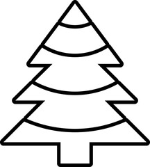 Christmas tree, spruce, pine icon. Isolated vector contour symbol illustration.