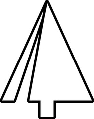 Christmas tree, spruce, pine icon. Isolated vector contour symbol illustration.