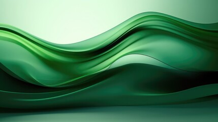 Green Silky Wave Background 