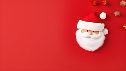 Santa Claus with red background representing Merry Christmas. Generative AI 