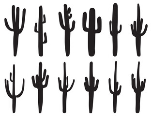 Set of cactus, wild cactus 