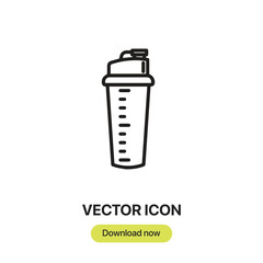 Protein Shake icon vector. Linear-style sign for mobile concept and web design. Protein Shake symbol illustration. Pixel vector graphics - Vector.
