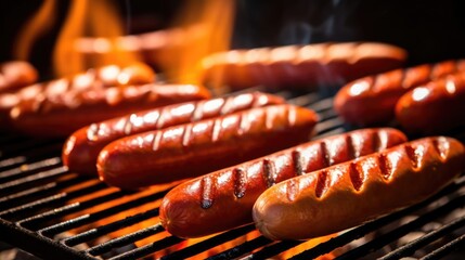 Hot dogs on the grill 