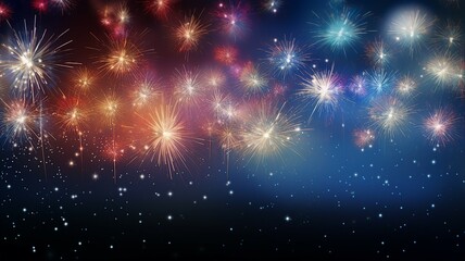 Naklejka premium New Year's Sparklers and Dazzling Light Show Background