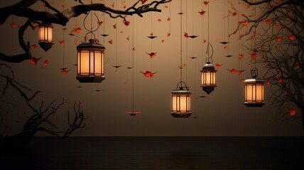 Zen and Minimalistic Lanterns and Wishing Background