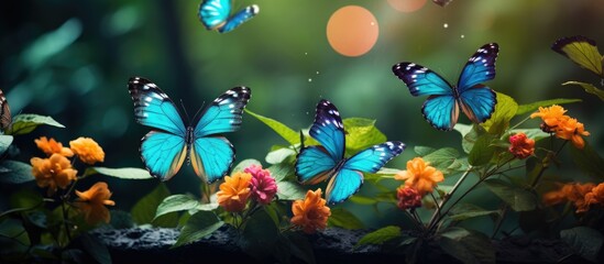 The flutter of vibrant butterflies showcases the breathtaking beauty of nature with the colorful...