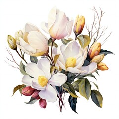 a painting of watercolor flowers on a white background