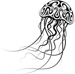 Jellyfish tattoo in tribal style