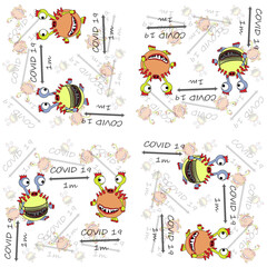 background with bacteria as a symbol of the virus