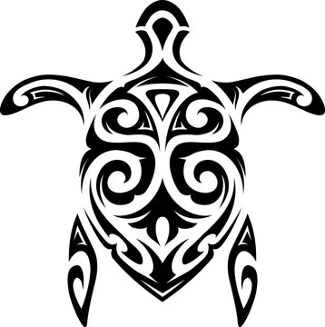 Turtle tattoo in tribal style