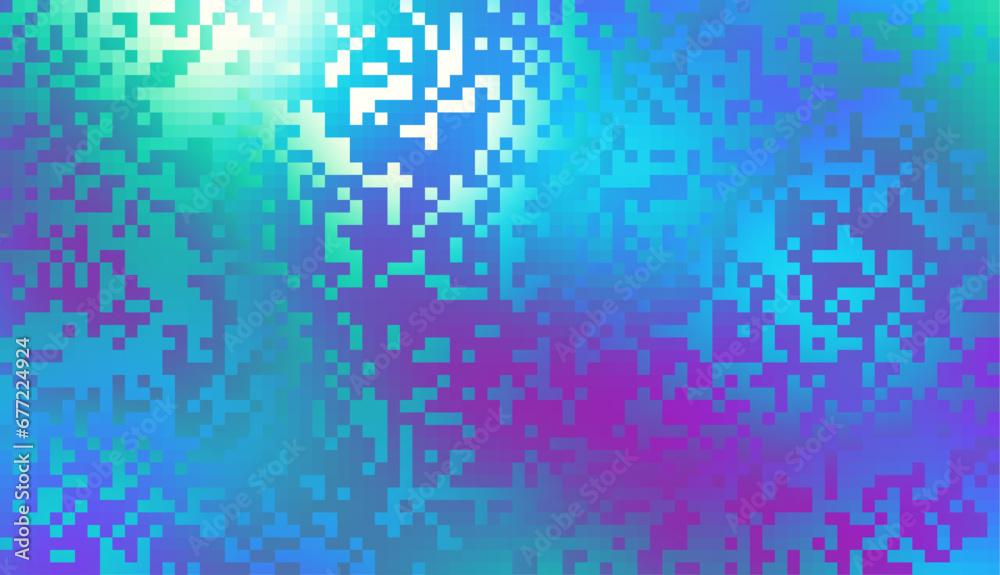 Poster abstract blue and white bottom mosaic with white copy space.
